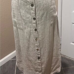 Maurices Taupe Striped Button-Front Skirt